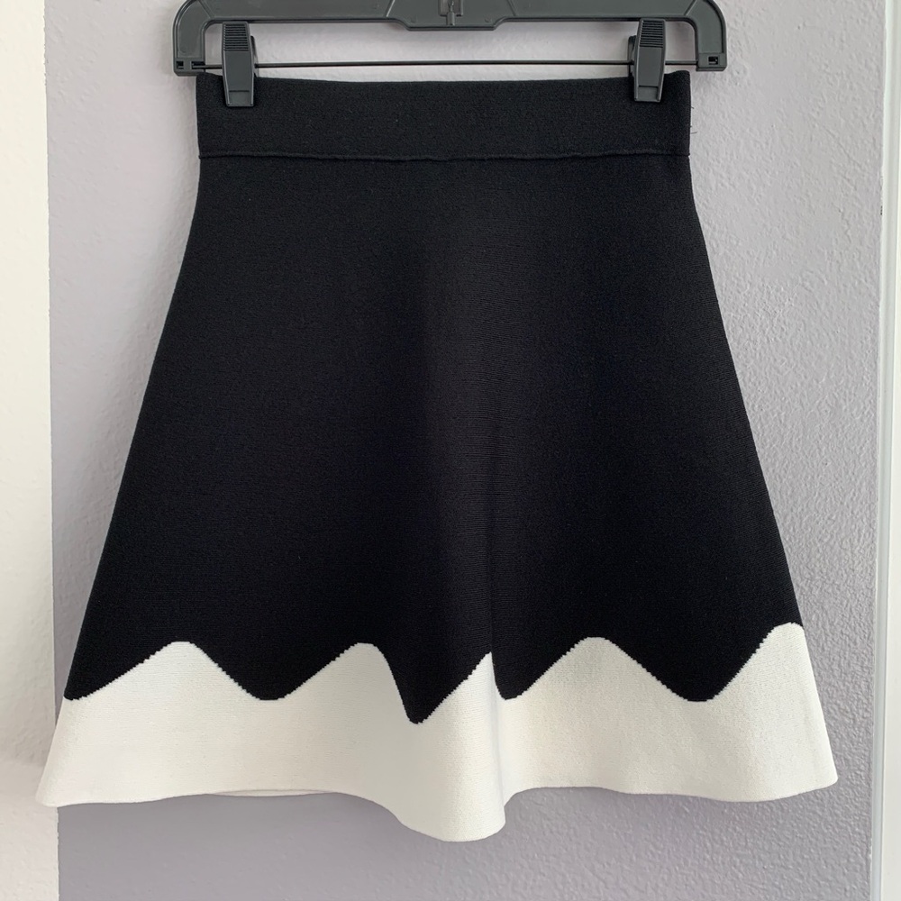 Zara Two-Tone Knit Mini A-Line Skirt - Picture 5 of 9